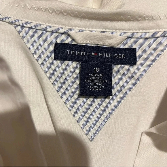 Tommy Hilfiger NWT Womens White 3/4 Sleeve Button-Down Top Shirt Plus Size 18 - Picture 4 of 11